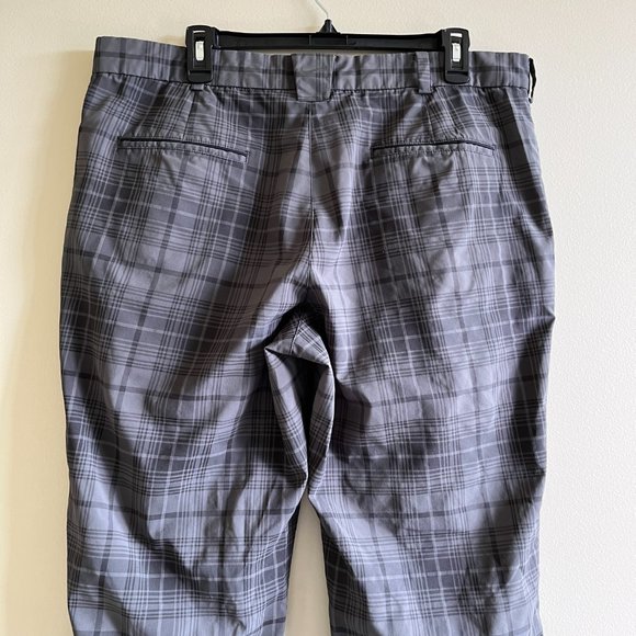 NIKE GOLF DRI FIT TOUR PERFORMANCE Pants Plaid Gray Black SZ 36x32 Stretch Mens - Picture 8 of 12